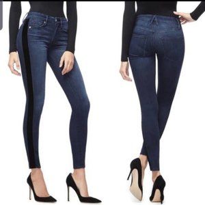 Good American Good Waist Velvet Tuxedo Stripe Size 25